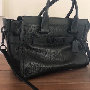Coach matte black Swagger 27 bag